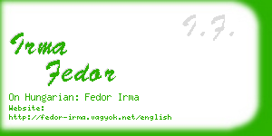 irma fedor business card